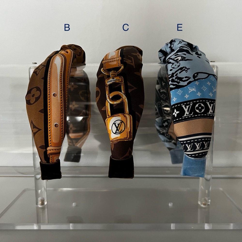 Louis Vuitton Brown and Blue knotted headbands
